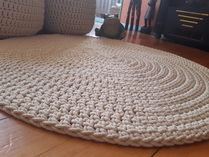 Round rug custom size Crochet handmade rug - Rugs & Floor Mats - Polyester 