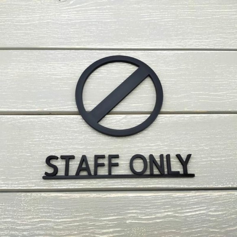 Staff only Sign,Room Sign - ตกแต่งผนัง - พลาสติก สีดำ