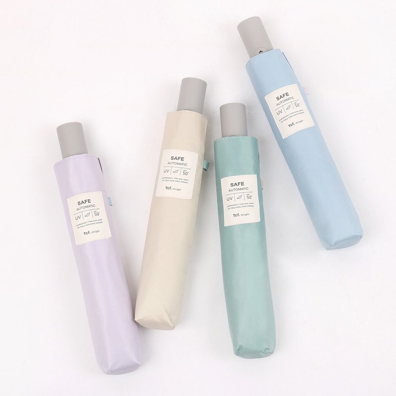 Airlight Slim極細柔彩 230g 安全自動開收 黑膠防曬傘 - 雨傘/雨衣 - 其他材質 多色