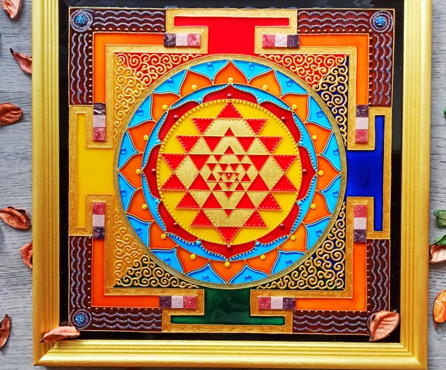 Sriyantravedic占星術jyotishgold曼荼羅アートvastuyantra神聖幾何学 ショップ Zorkavenera ウォールデコ 壁紙 Pinkoi