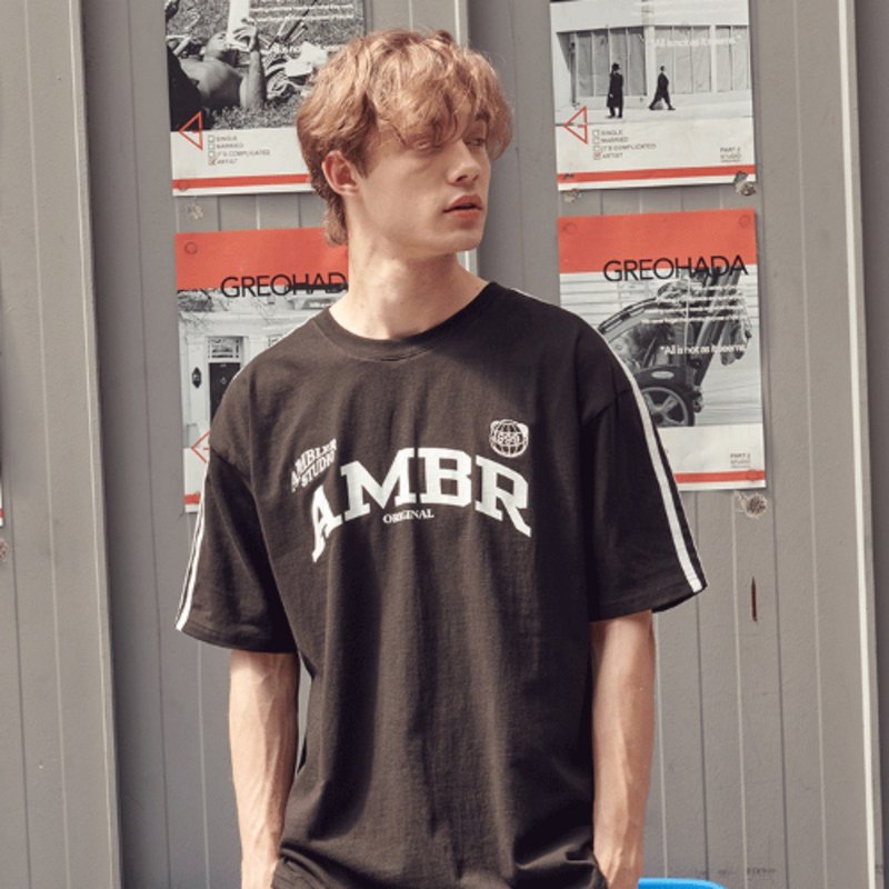 Ambler AS1030 Over fit T-shirts SPORTY AMBR Black 短袖t恤 - 女 T 恤 - 棉．麻 黑色