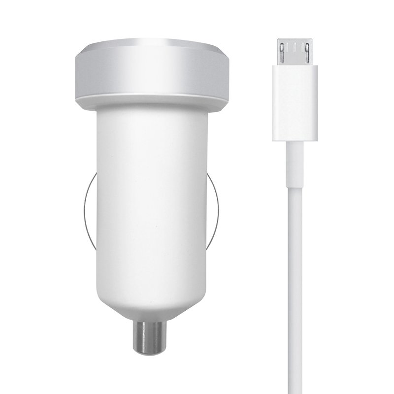 [Made in Taiwan] ENABLE double tank car charger + Micro USB cable CLA 2400 - อื่นๆ - โลหะ สีเงิน