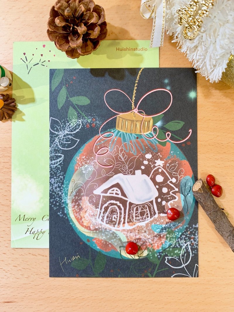 [Christmas Postcard-Written to You] Ball House-Christmas Green - Cards & Postcards - Paper 