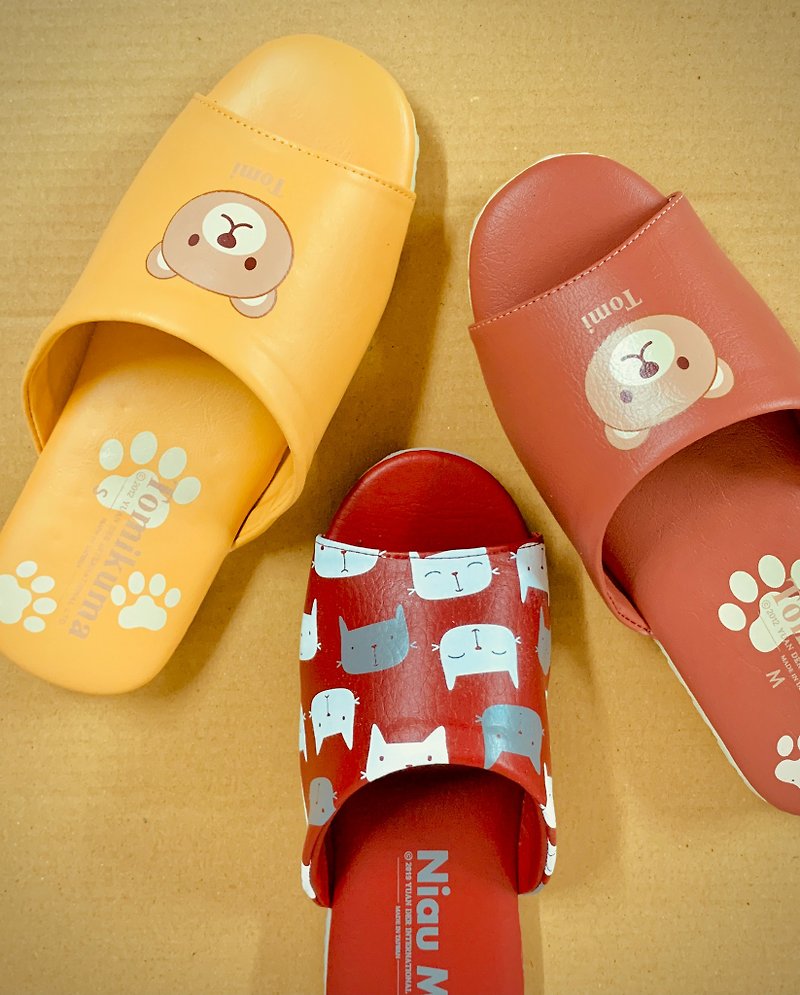 Taiwan handmade new sun slippers mute waterproof anti-slip home comfortable cat limited edition - Indoor Slippers - Waterproof Material Multicolor