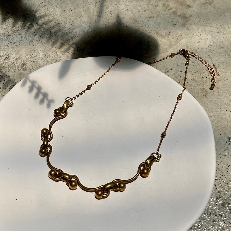 Lao Lin Grocery | Bronze Design Necklace - Necklaces - Copper & Brass Gold