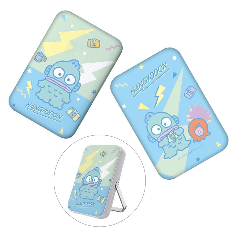 SANRIO-3 in 1 MagSafe 10000mAh Power Bank with Stand-HANGYODON - ที่ชาร์จ - พลาสติก สีน้ำเงิน