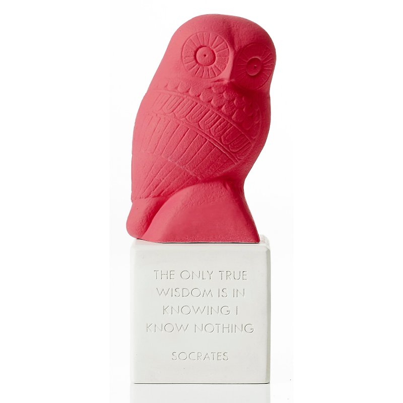古希臘 貓頭鷹擺飾 Wise Owl (淺紅) - 手工陶製雕像 - 擺飾/家飾品 - 陶 紅色