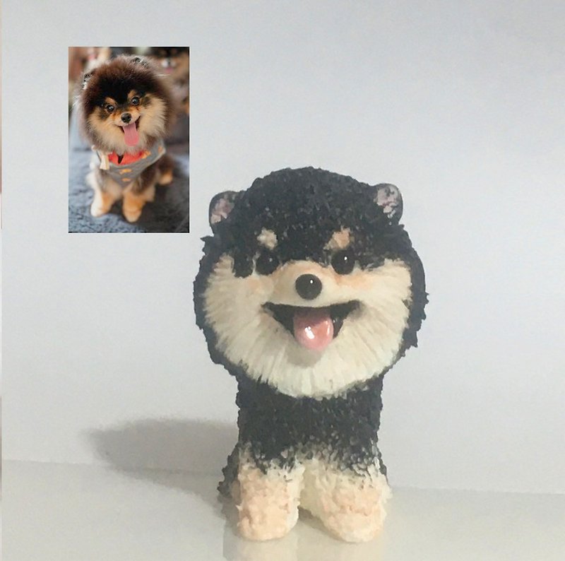 Customized black Pomeranian (4cm) - อื่นๆ - ดินเหนียว 