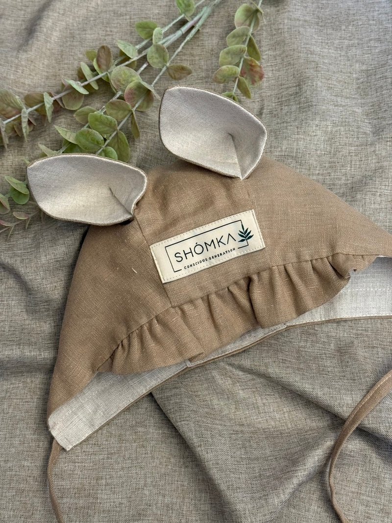 卡布奇諾松鼠軟帽 - 嬰兒帽子/髮帶 - 亞麻 卡其色