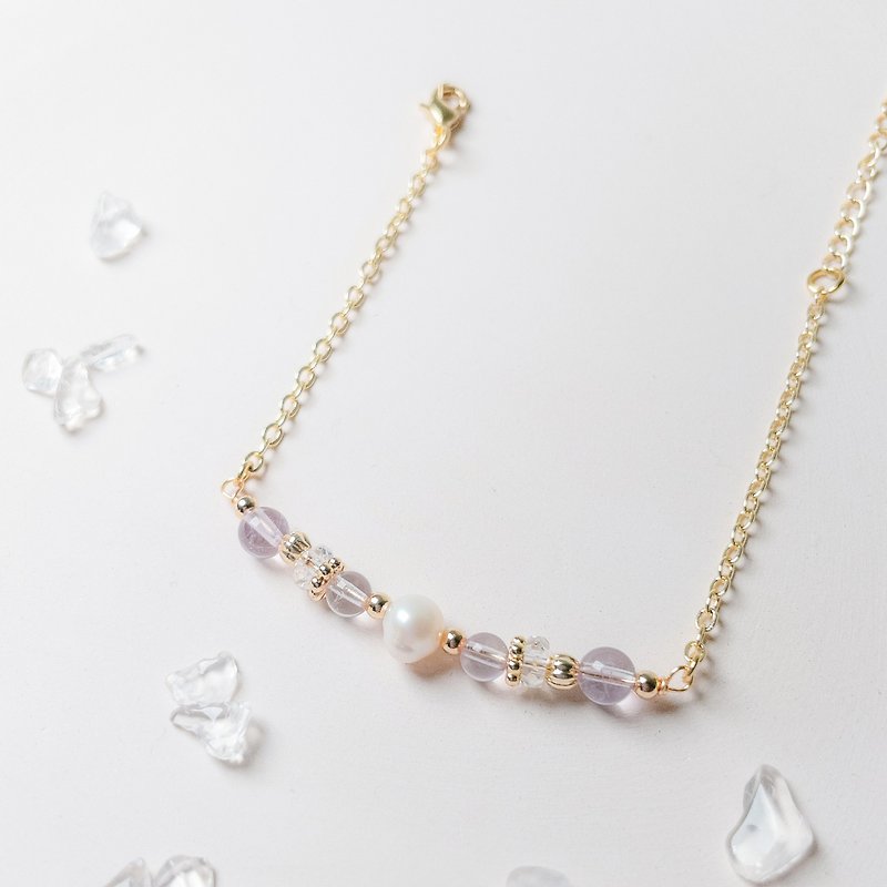 Amethyst Natural Freshwater Pearl Wisdom Energy Bracelet | Light Jewelry - Bracelets - Gemstone Purple