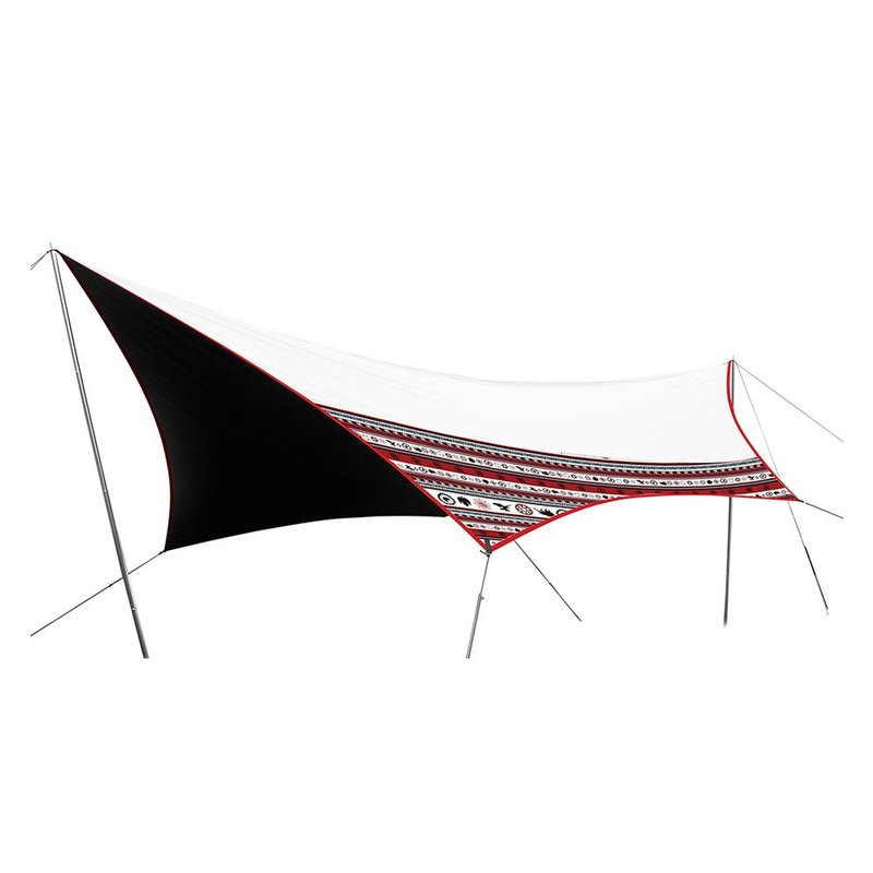 預購Outdoorbase彩繪天空-蝶型月光白天幕布-紅圖騰不含配件21447 - 露營用品 - 其他材質 橘色