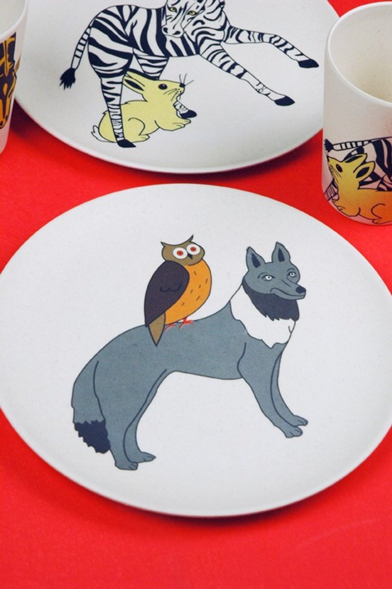 Zuperzozial - Hungry Kids Plate Hungry Wolf - Small Plates & Saucers - Bamboo 