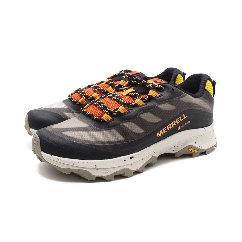 MERRELL (men) MOAB SPEED GTX waterproof hiking shoes for men - black and orange - รองเท้าวิ่งผู้ชาย - วัสดุกันนำ้ 