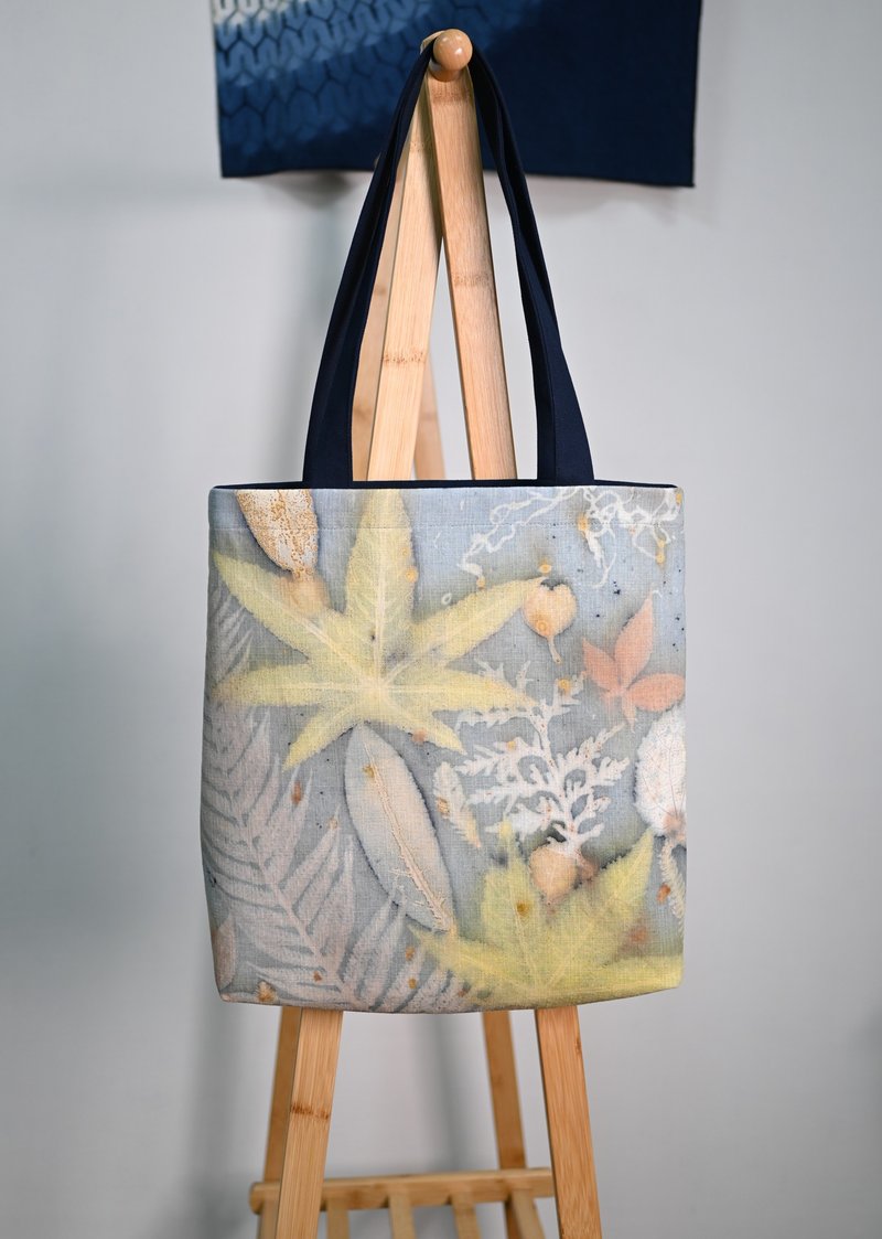 【記憶有限】EcoPrint 花葉移印托特包/手提袋- - 手提包/手提袋 - 棉．麻 多色