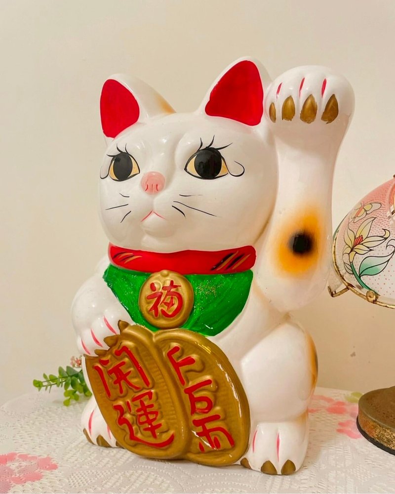 早期大型招財貓存錢筒 - 存錢筒 - 陶 