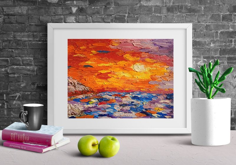 抽象油画亮画海情油画纹理15x20厘米 - 壁貼/牆壁裝飾 - 其他材質 多色