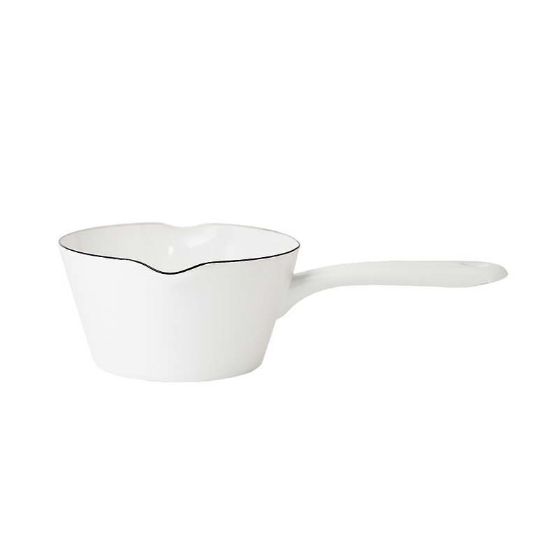 Enamel Sauce Pan 14cm - White - Cookware - Enamel 