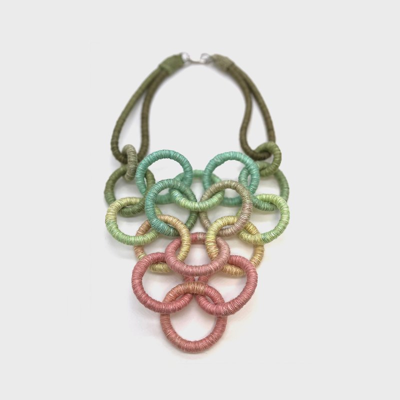 Cotton & Hemp Necklaces Multicolor - Textile bohemian jewelry. Bold rope necklace. Fabric necklace