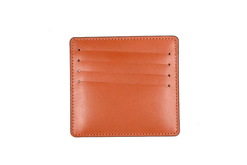 Handmade leather slim business card case / card holder (Orange) - Card Holders & Cases - Genuine Leather 