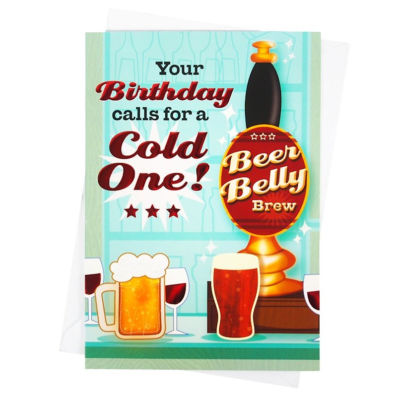 あなたの誕生日はビールの日と名付けられています[ホールマーク-誕生日の願いカード] - カード・はがき - 紙 ブルー