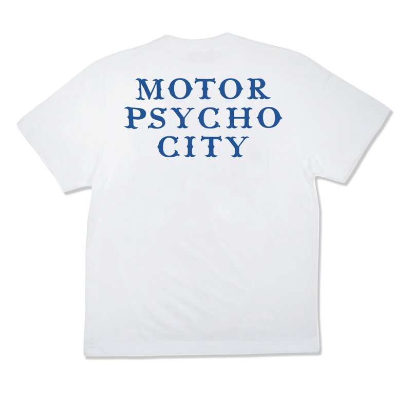 【Knockout】Motor Psycho City short-sleeved T-shirt retro knight old school - Men's T-Shirts & Tops - Cotton & Hemp 