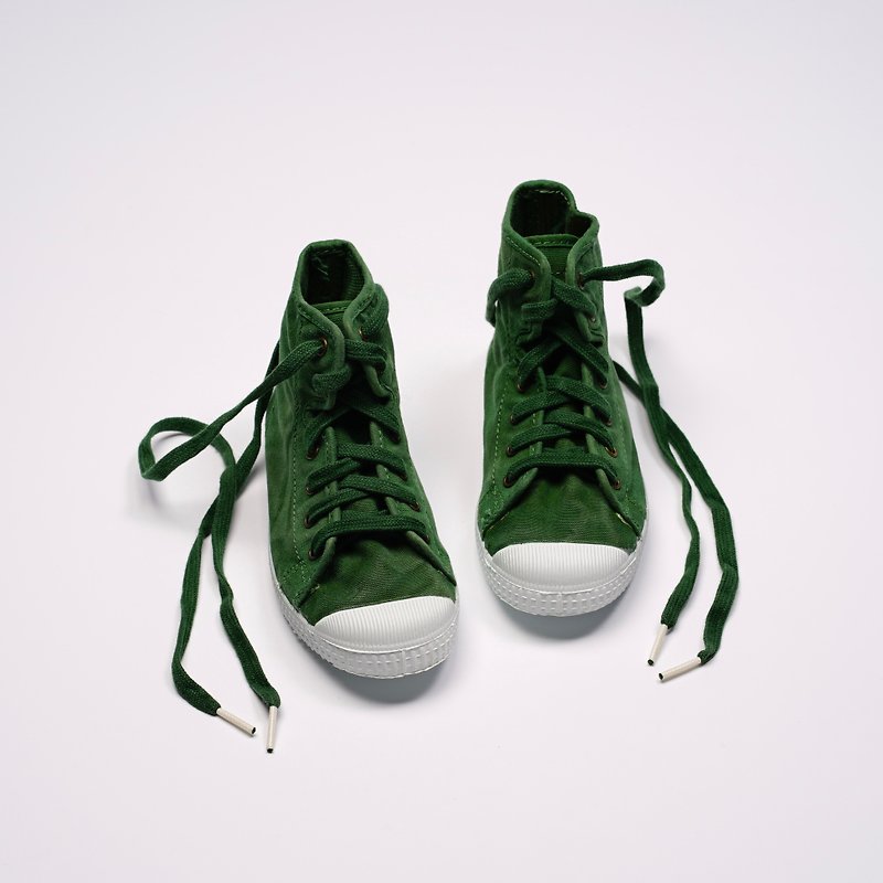 西班牙帆布鞋 CIENTA 61777 60 綠色  洗舊布料 童鞋 高筒 - 男/女童鞋 - 棉．麻 綠色
