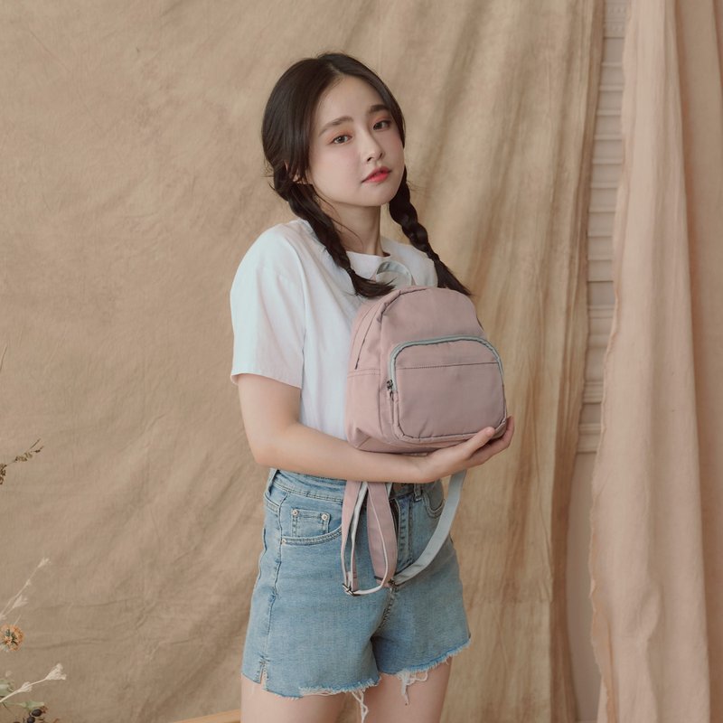 防水ミニバックパック-タロイモパープル - リュック・バックパック - ナイロン ピンク