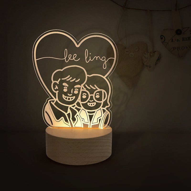 Customized Valentine'sDay Birthday Graduation Wedding Anniversary 3D night light - Lighting - Plastic Brown
