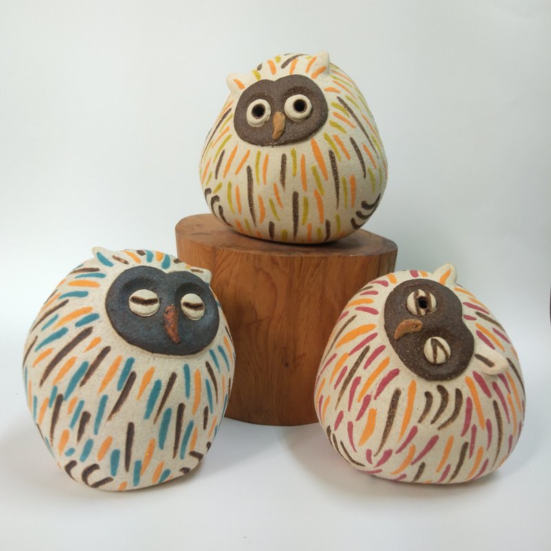 Ball owl/ceramics/original - Items for Display - Pottery 