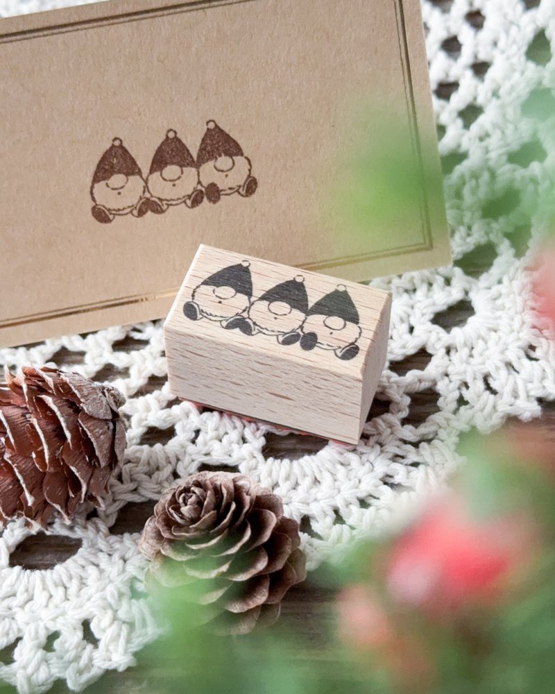 北欧の妖精トムテ | クリスマスのワンポイントに 1.5×3cm ラバースタンプ - 印章/印台 - 木頭 