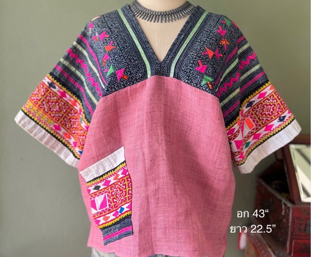 【新品】モン族　手描き染め　手染め　バティック　5m 少数民族　刺繍　臈纈染 モン族 手描き染め 手染め バティック 5m 少数民族 刺繍 臈纈染 モン族