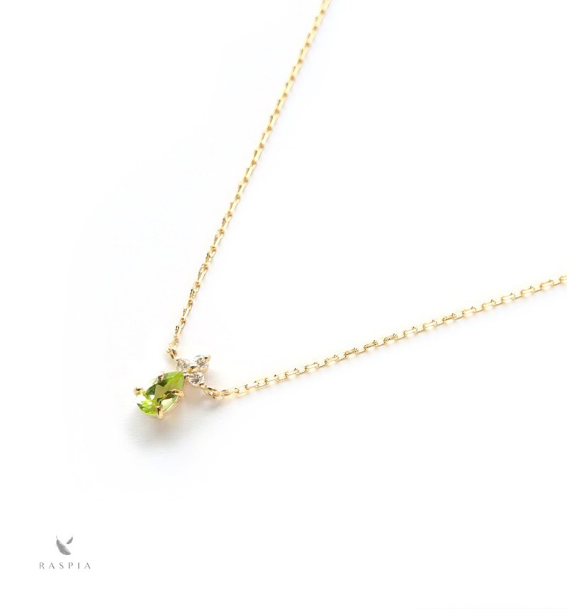 K18 ペリドット&ダイヤモンドのネックレス ~Ello Lilas~ 8月誕生石 - 項鍊 - 寶石 綠色