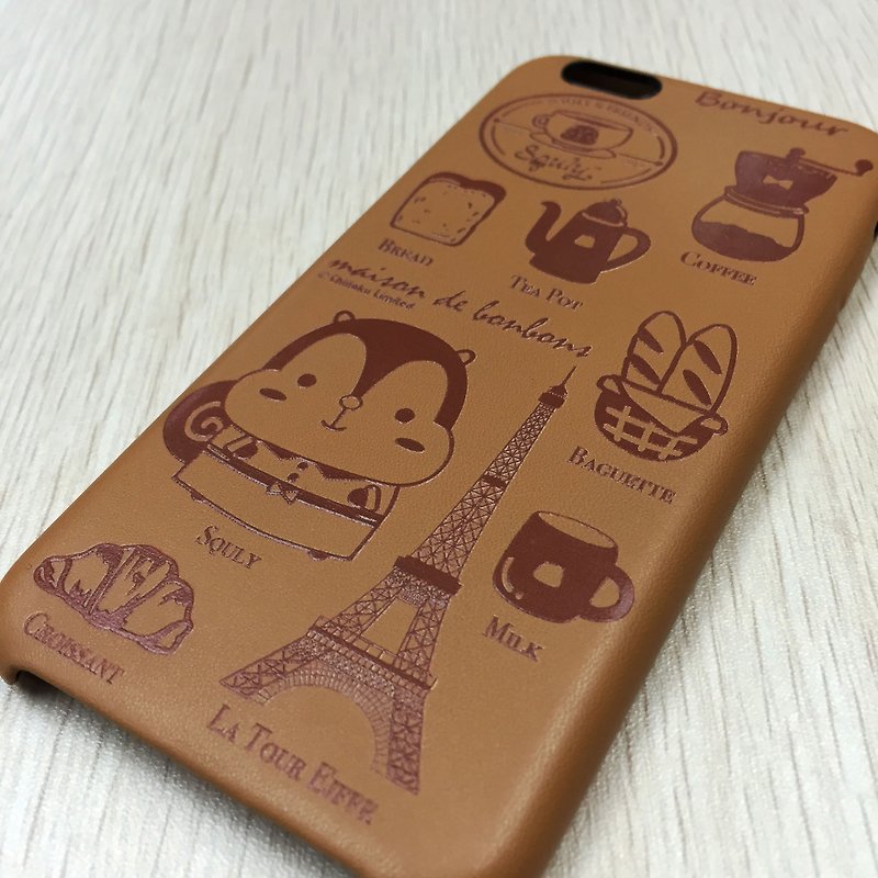 iPhone 6/6s PU 仿皮手機殼 (咖啡店) - E006SQE - 手機殼/手機套 - 真皮 咖啡色