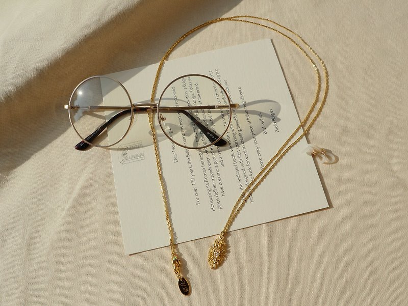 Yuandi. HoruseyeEgypt Eye of Horus with glasses chain - Long Necklaces - Copper & Brass Gold