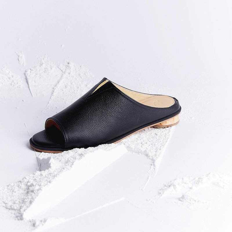 Black - Pistachio Sandals - Sandals - Genuine Leather Black