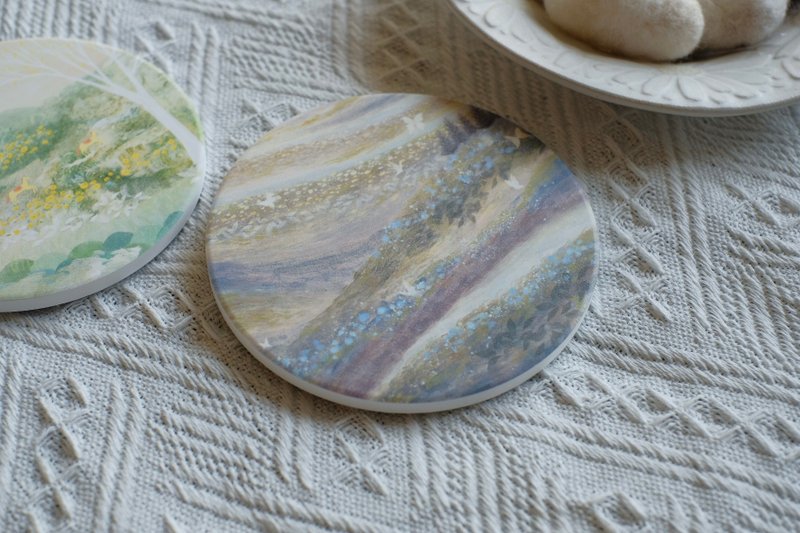 Ceramic coasters - poetry and distance in the mountains and forests - อื่นๆ - ดินเผา 