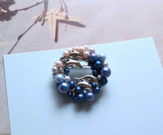 レインボーボックス イルカブローチ ブローチ ジュエリー スワロフスキークリスタル付き レディース ブローチ&ピン