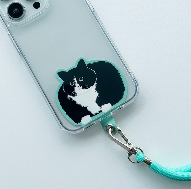 【CINDY CHIEN】Square Mercedes Cat Mobile Phone Clip Lanyard Set - อุปกรณ์เสริมอื่น ๆ - พลาสติก 