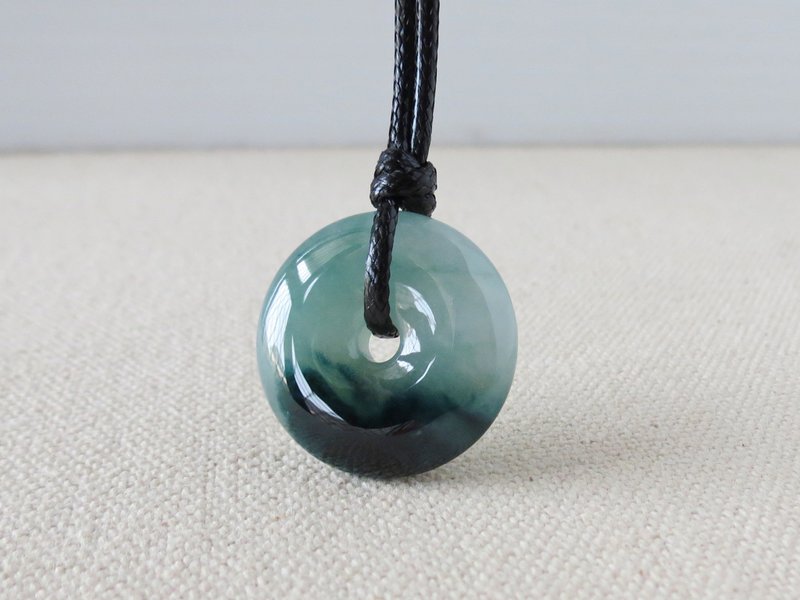 Benming Year [Peace Ruyi] Ping An Jadeite Korean Wax Thread Necklace*HGB4*Lucky, Anti-villain - Necklaces - Gemstone Multicolor