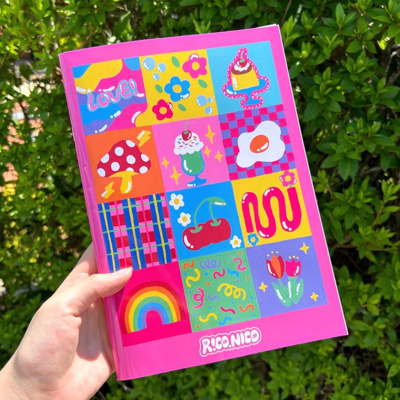 Retro Pop Illustration Notebook - สมุดบันทึก/สมุดปฏิทิน - กระดาษ 