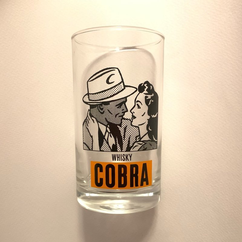 1980s Japanese Showa Suntory COBRA whiskey glass water cup retro - Glasses - แก้ว หลากหลายสี