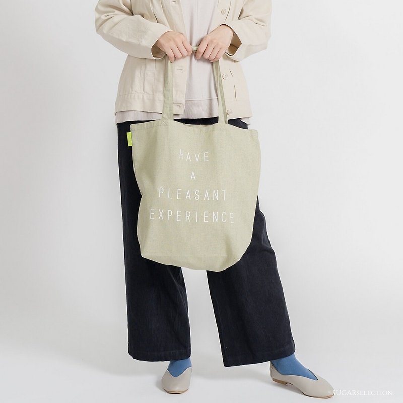 Wenqing simple tote bag/shoulder bag/canvas bag/canvas bag - กระเป๋าถือ - ผ้าฝ้าย/ผ้าลินิน 