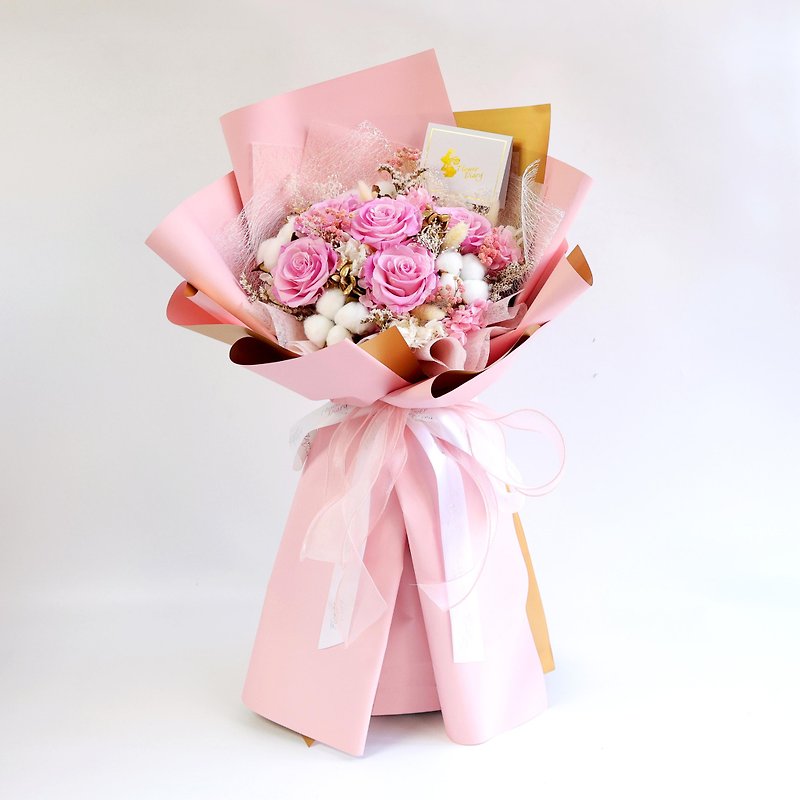 ゴージャスなピンクのブーケゴージャスなプリンセスバレンタインデーのブーケ - ドライフラワー・ブーケ - 寄せ植え・花 ピンク