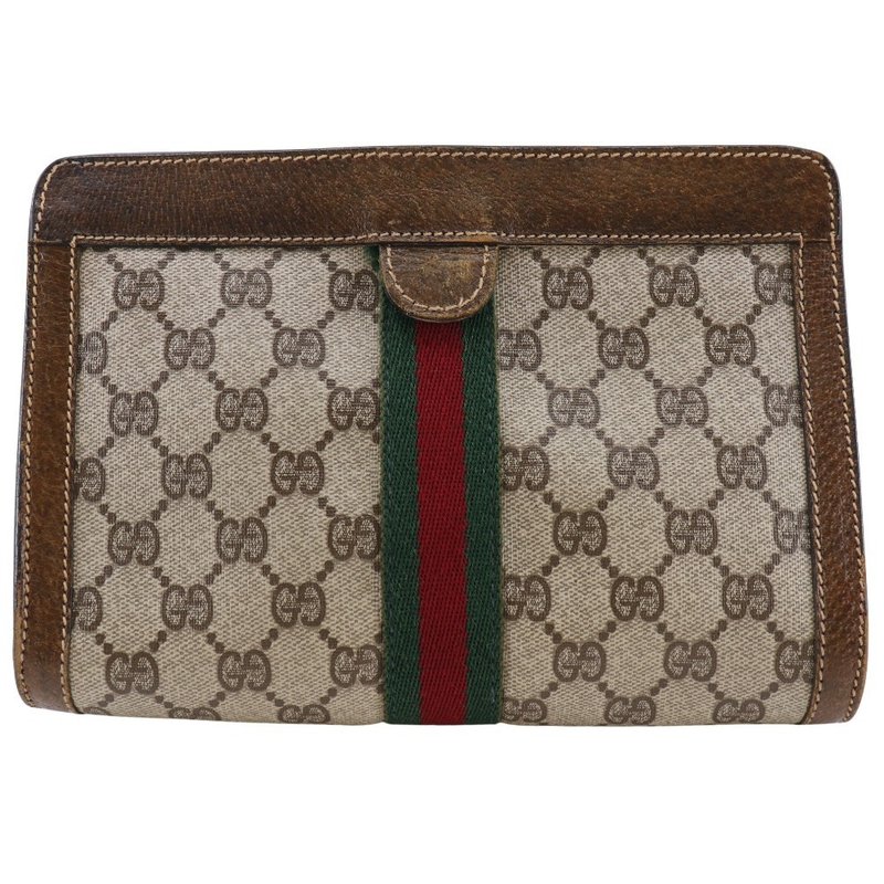 【日本直送】グッチ GUCCI オールドグッチ ポーチ シェリー GGスプリームキャンバス 茶 ユニセックス【中古】 - 化妝包/收納袋 - 其他人造纖維 咖啡色