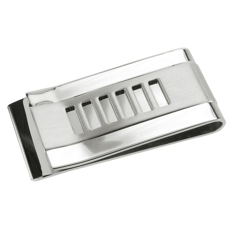Stainless Steel Cut Out Stripes Money Clips - Other - Stainless Steel Silver