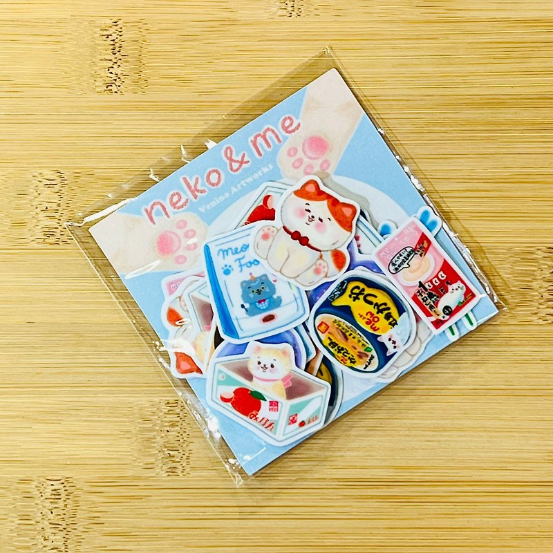 香草 Neko & Me 貓咪貼紙包 C組 - 貼紙 - 紙 多色