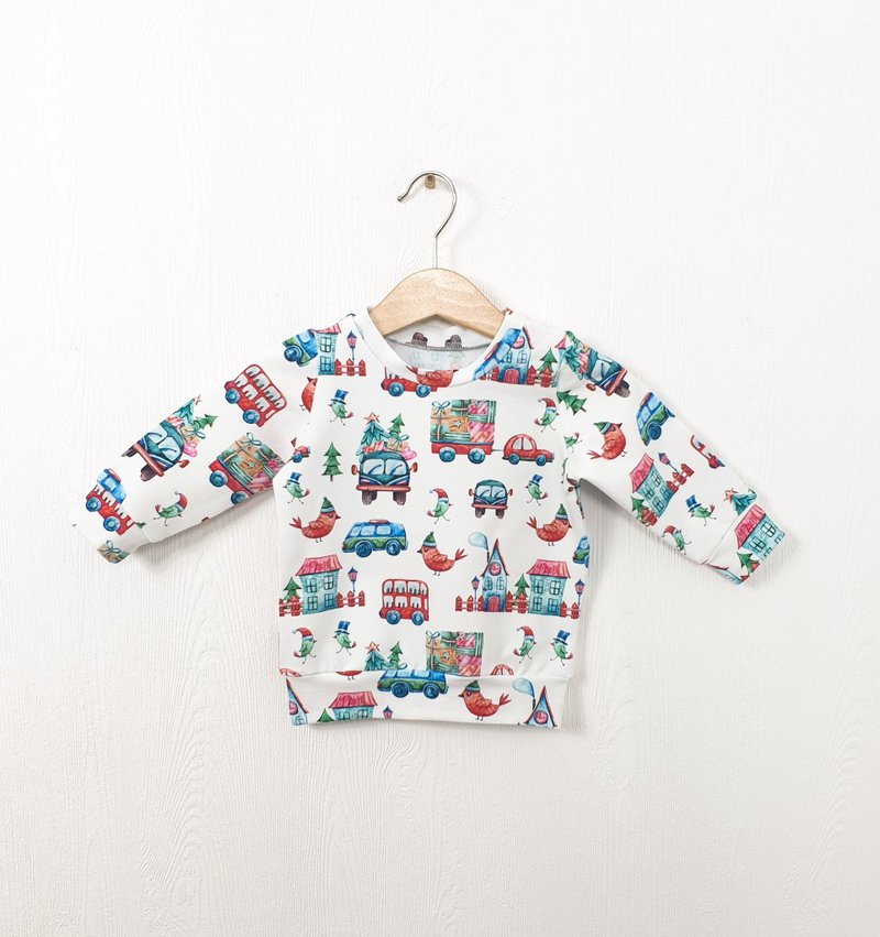 Merry Christmas baby sweatshirt, baby boy sweatshirt, baby girl sweatshirt - 男/女童裝 - 棉．麻 多色