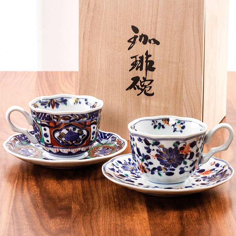日本藍凜堂咖啡杯杯碟套裝日式陶瓷青花下午茶杯紅茶杯茶具禮盒裝 - 咖啡杯/馬克杯 - 瓷 