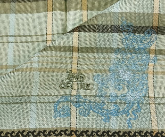 CELINE　ヴィンテージハンカチ ヴィンテージ セリーヌ パリ ハンカチ、チェーンパターン