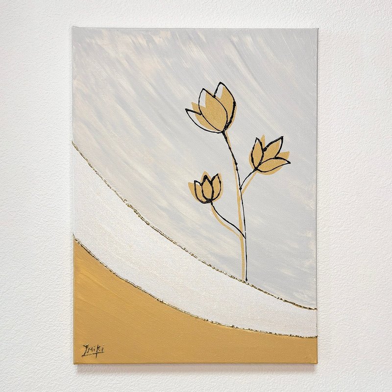 原画 オリジナル 絵画 アクリル画 揺れる33.3×24.2cm - 海報/掛畫/掛布 - 其他材質 金色